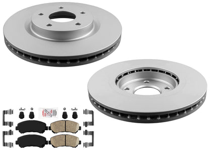 Front Coated Disc Brake Rotors & Pads for Nissan Rogue 2008 2009 2010 2012 2013