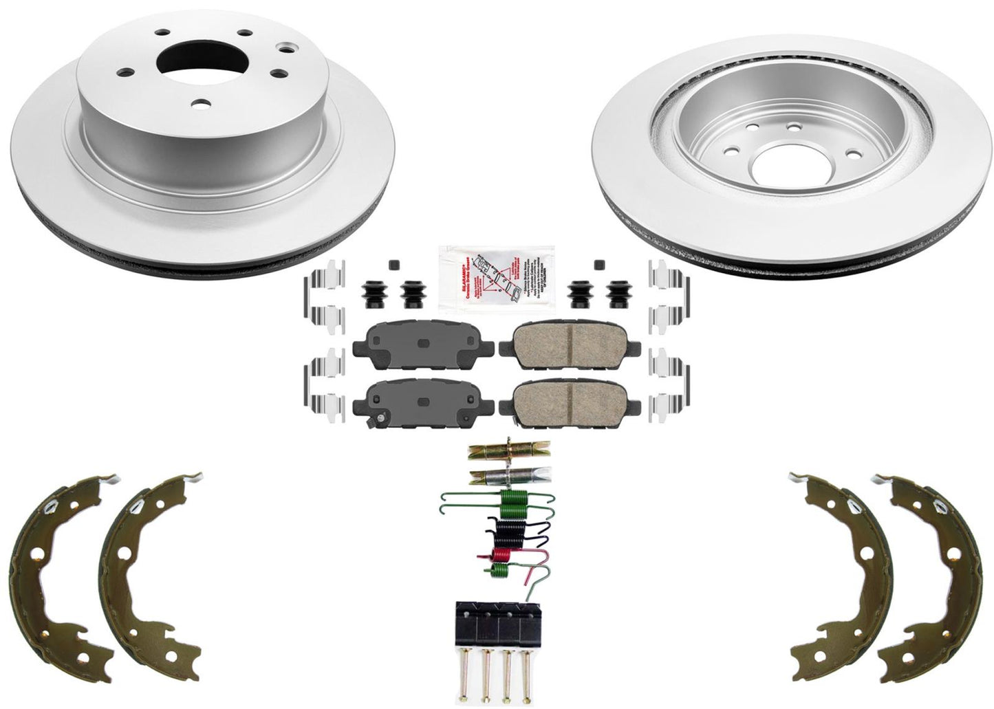 Rear Coated Disc Brake Rotors & Pads Shoes for Nissan Rogue 2008 2010 2012 2013