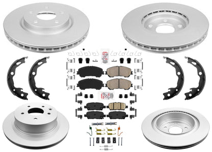 Front & Rear Coated Disc Brake Rotors & Pads for Nissan Rogue Sport 2017-2022