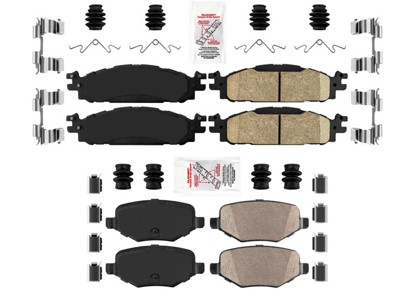 AME Front & Rear Disc Brake Pads for Ford Explorer with 2011-2019 325MM Rotors