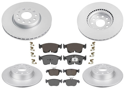 Ft & Rr GEO Coated Rotors & EPS Brake Pads For Audi A3 A3 Quattro 2022 2023 2025