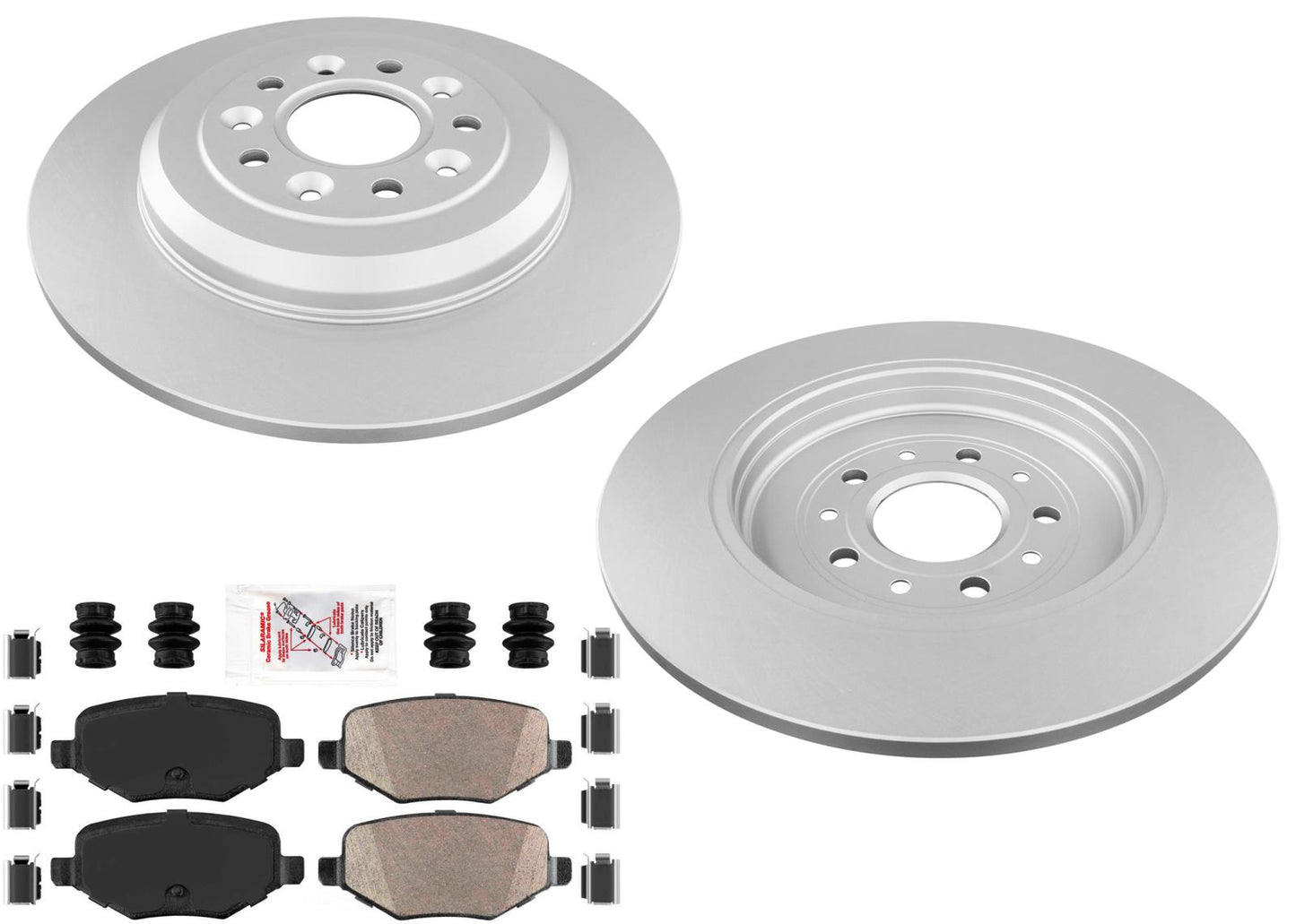 Rear Coated Disc Brake Rotors & Pads for Ford Explorer 2011-2019 w/325MM Rotors