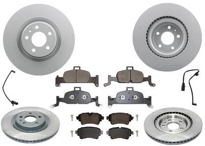 Ft & Rr GEO Coated Rotors & EPS Brake Pads For Audi A4 Quattro 2017-2024 338MM