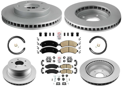 Front & Rear Coated Disc Brake Rotors & Pads for Chevrolet Blazer 1998 2001 2005