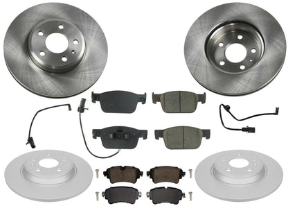 Ft & R Disc Brake Rotors & EPS Brake Pads For Audi A4 Base FWD 17-20 314MM Size