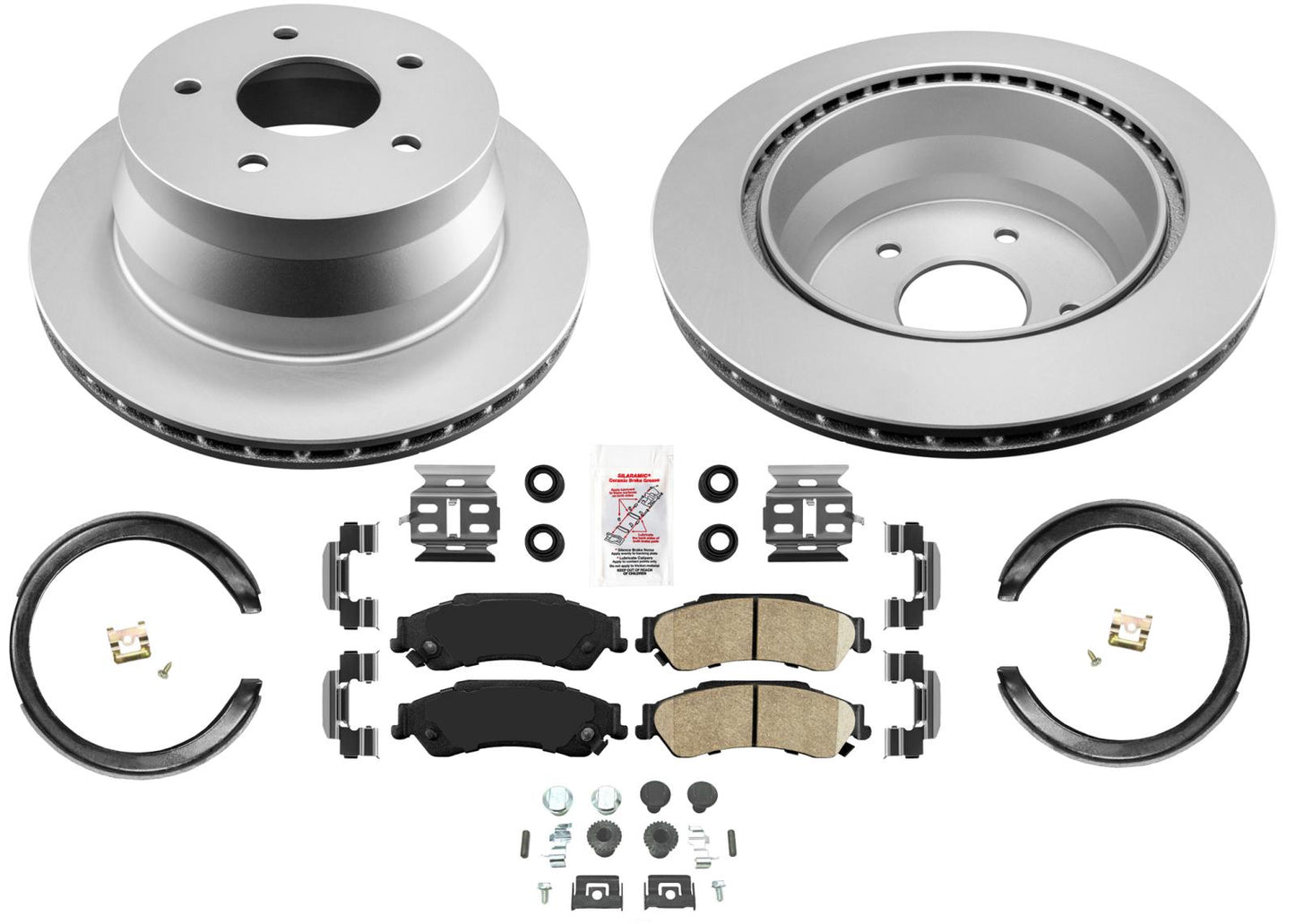 Rear Coated Disc Brake Rotors & Pads Parking Shoe for Chevrolet Blazer 1998-2005