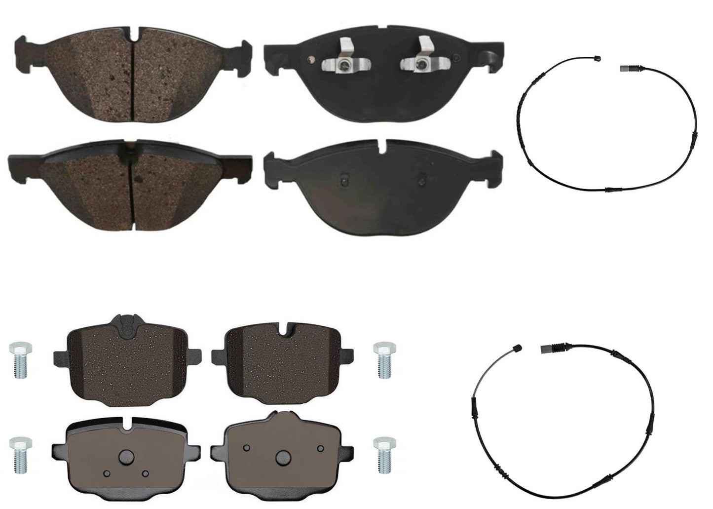 Front & Rear EPS R90 Certified Brake Pads & Wear Sensors For BMW 550i 2011-2016