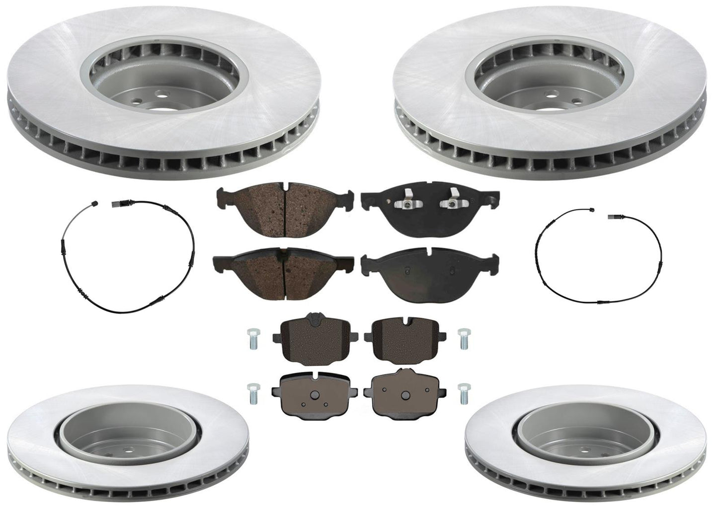 Front & Rear Geo Coated Rotors & EPS Brake Pads For BMW 650i 2012 2013 2018