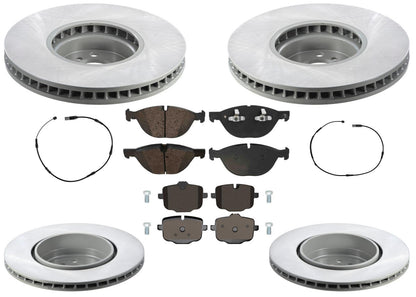 Front & Rear Geo Coated Rotors & EPS Brake Pads For BMW 650i 2012 2013 2018