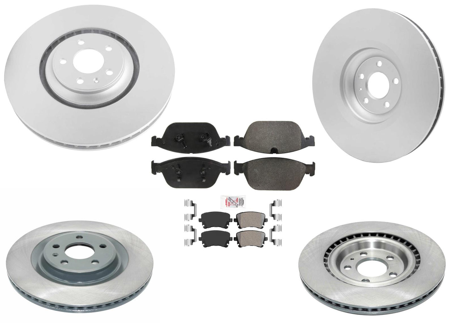 Front & Rear Coated Disc Brake Rotors & Pads for Audi SQ5 2014 2015 2016 2017