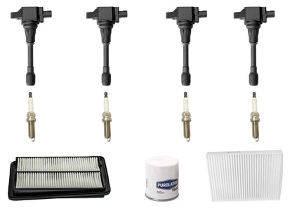 Ignition Coils Spark Plugs & Filters Tune Up Kit For Nissan Rouge 2.5L 14-20