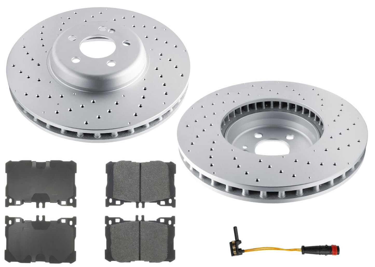 Coated Disc Brake Rotors & Pads for Mercedes Benz GLC43 AMG 2017 2018 2022 2023