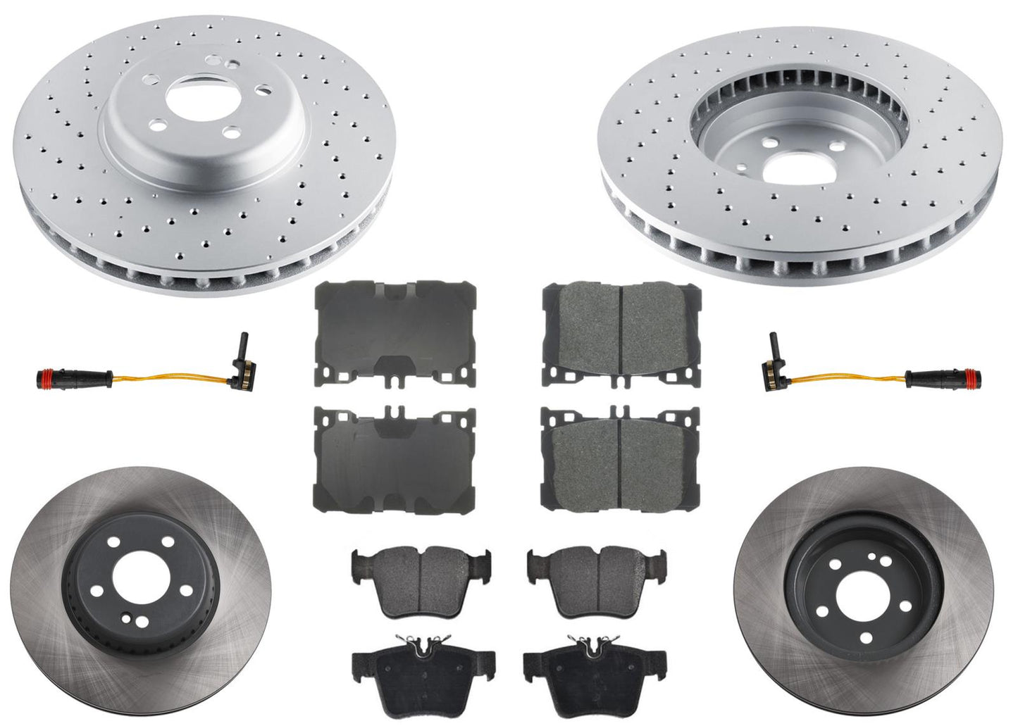 Coated Disc Brake Rotors & Pads for Mercedes Benz GLC43 AMG 2017 2018 2022 2023