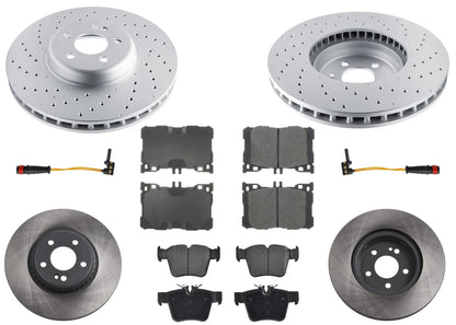 Coated Disc Brake Rotors & Pads for Mercedes Benz GLC43 AMG 2017 2018 2022 2023