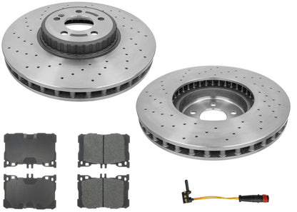 Coated Disc Brake Rotors & Pads for Mercedes Benz GLC43 AMG 2017 2018 2022 2023