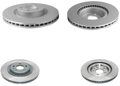 Front & Rear Coated Rotors & Brake Pads For Audi Q5 2018-2024 W/Brmbo Calipers