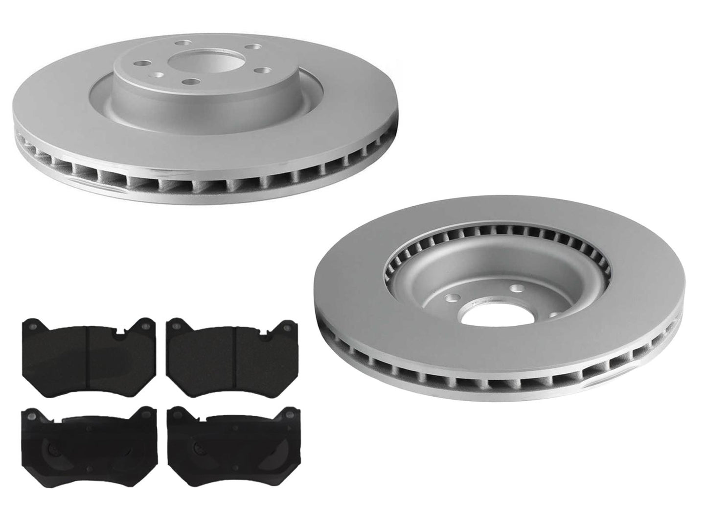 Front GEO Coated Rotors & EPS Brake Pads For Audi Q5 18-24 W/ Brmbo Calipers