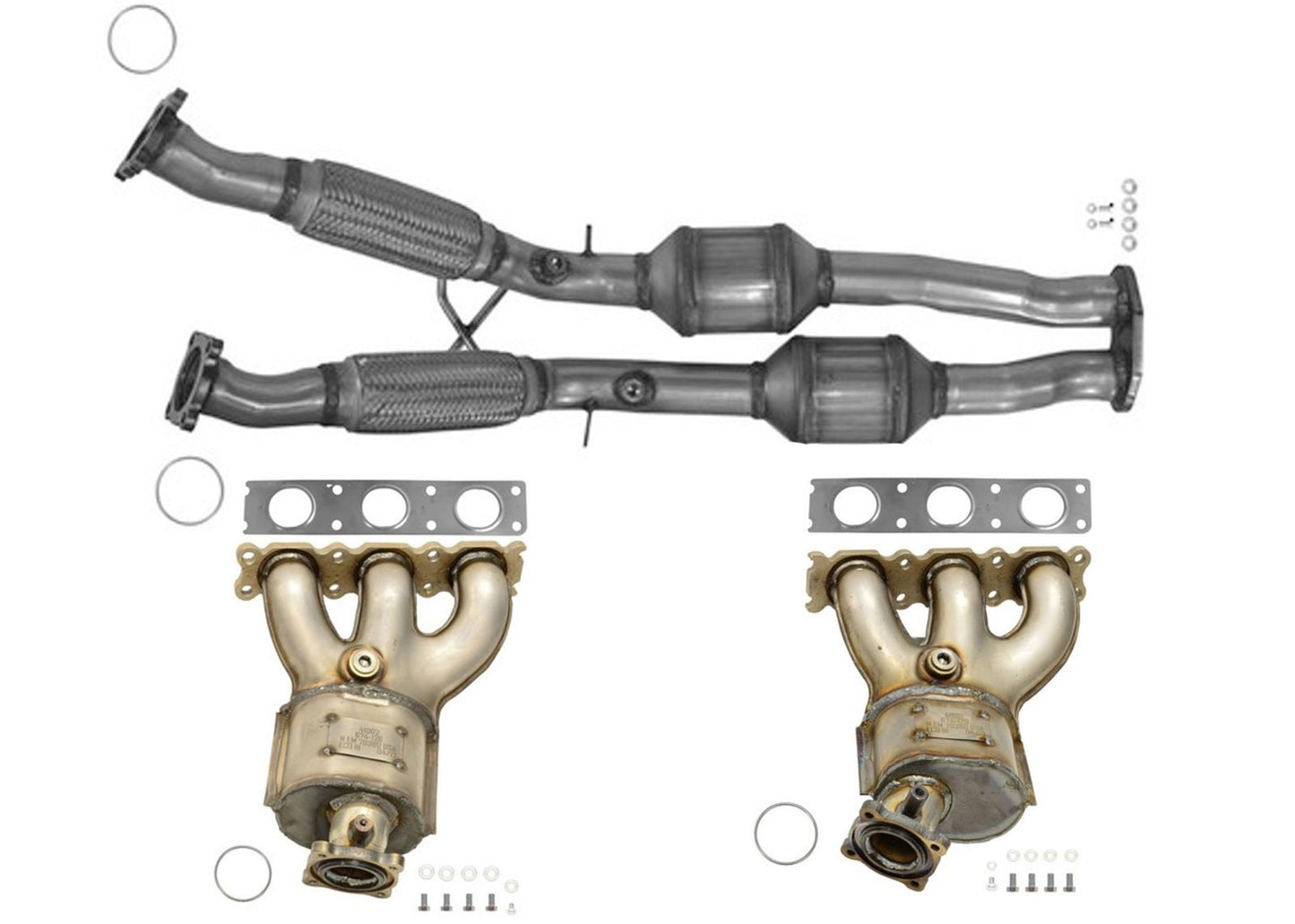 Front Left Right Lower Catalytic Converters for Volvo XC90 3.2L 2007 2009 2010