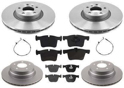 Front & Rear Coated Rotors & EPS Brake Pads For BMW X5 3.0L xDrive35d 2009-2018