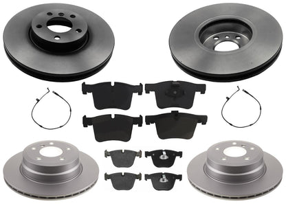 Front & Rear Coated Rotors & EPS Brake Pads For BMW X5 3.0L xDrive35i 2007-2018