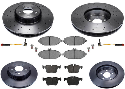Front & Rear Carbon Rotors & EPS Brake Pads For C300 2015-2023 W/ Sport Package