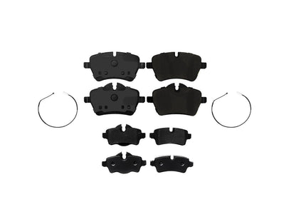 Front & Rear Coated Rotors & EPS Brake Pads For Cooper Countryman Base 2011-2016
