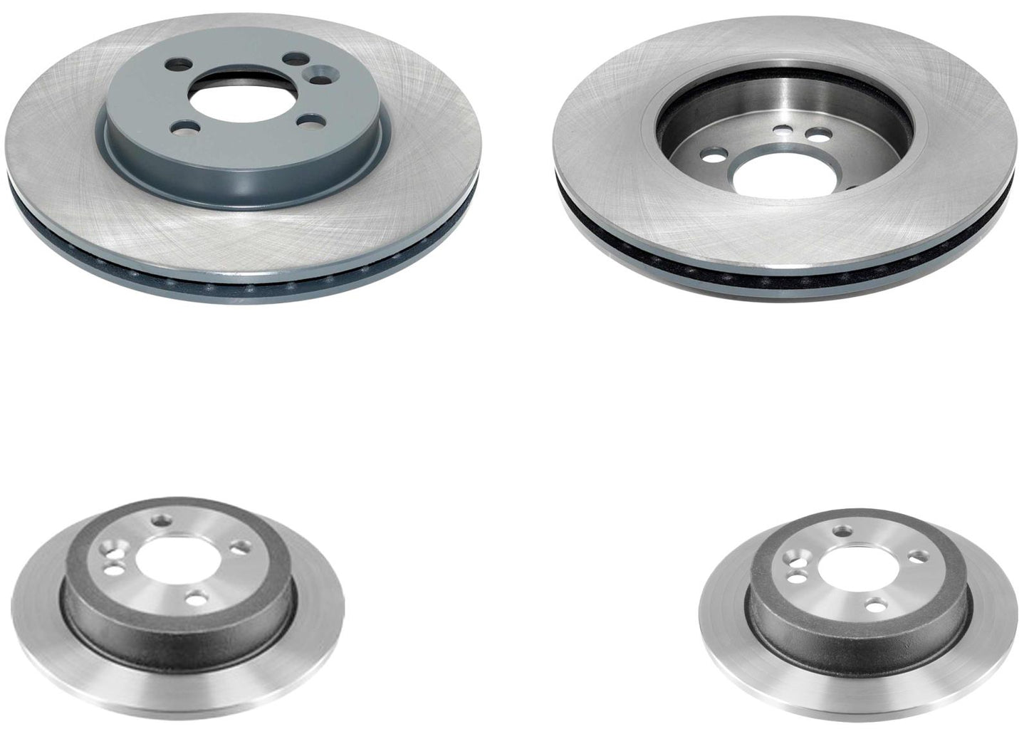 Front & Rear Coated Rotors & EPS Brake Pads For Mini Cooper Base 2007 2008 2015