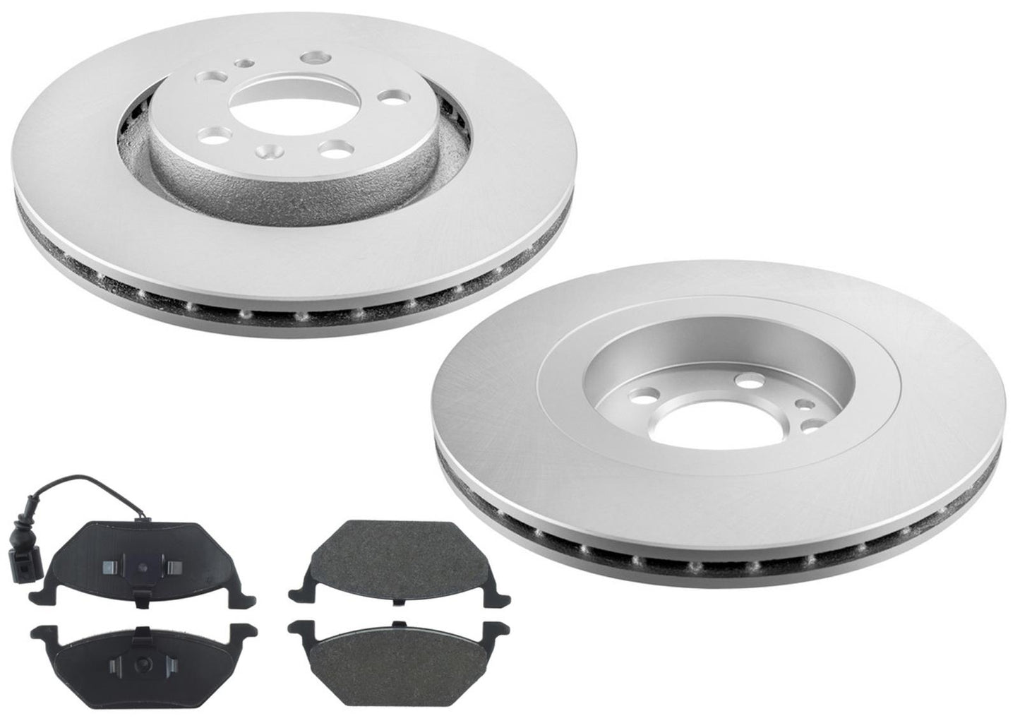 Front Coated Rotors & EPS Brake Pads For Volkswagen Beetle 1.9L 2.0L 2000-2010
