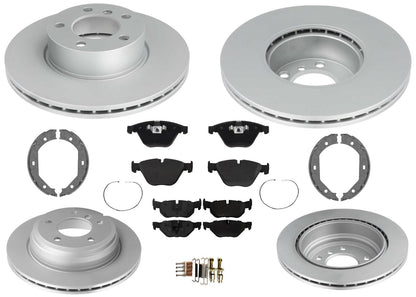 Front & Rear Coated Rotors EPS Brake Pads & Shoes For BMW X1 xDrive28i 12-15