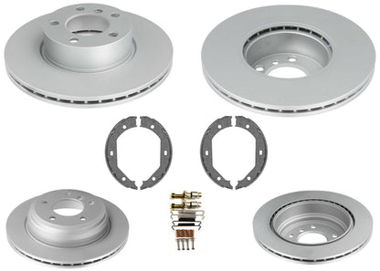 Front & Rear Coated Rotors EPS Brake Pads & Shoes For BMW X1 xDrive28i 12-15