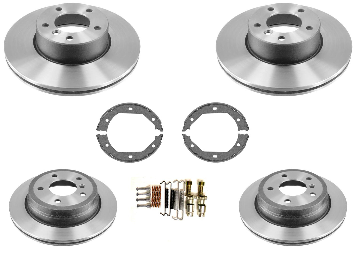 Front & Rear Carbon Rotors EPS Brake Pads & Shoes For BMW X1 xDrive28i 12-15