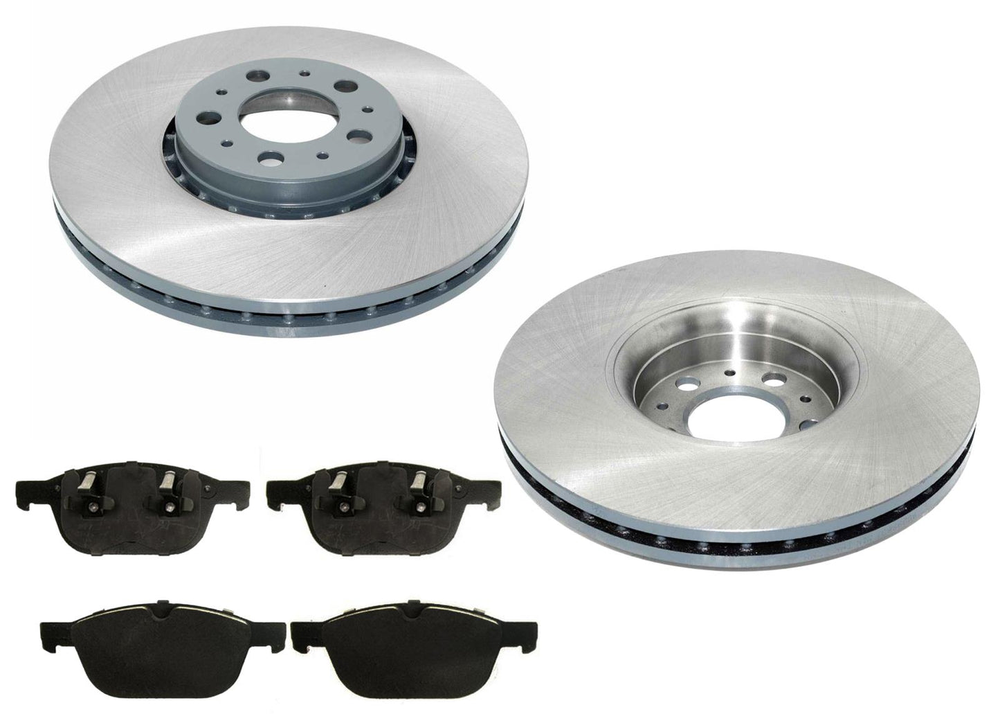 Front GEO Coated Rotors & EPS Brake Pads For Volvo XC90 2003 2010 2014 328MM