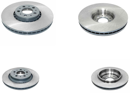 Front & Rear GEO Coated Rotors & EPS Brake Pads For Volvo XC90 2003-2014 328MM