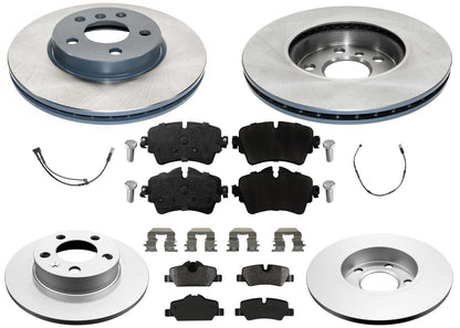 Front & Rear Coated Rotors & EPS Brake Pads For Mini Cooper S 2016 2018 2021