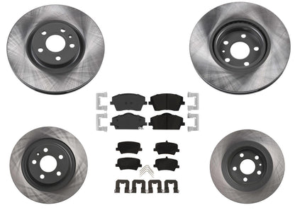 Front & Rear Coated Rotors & EPS Brake Pads For XC40 2019 2023 2024 322MM 302MM