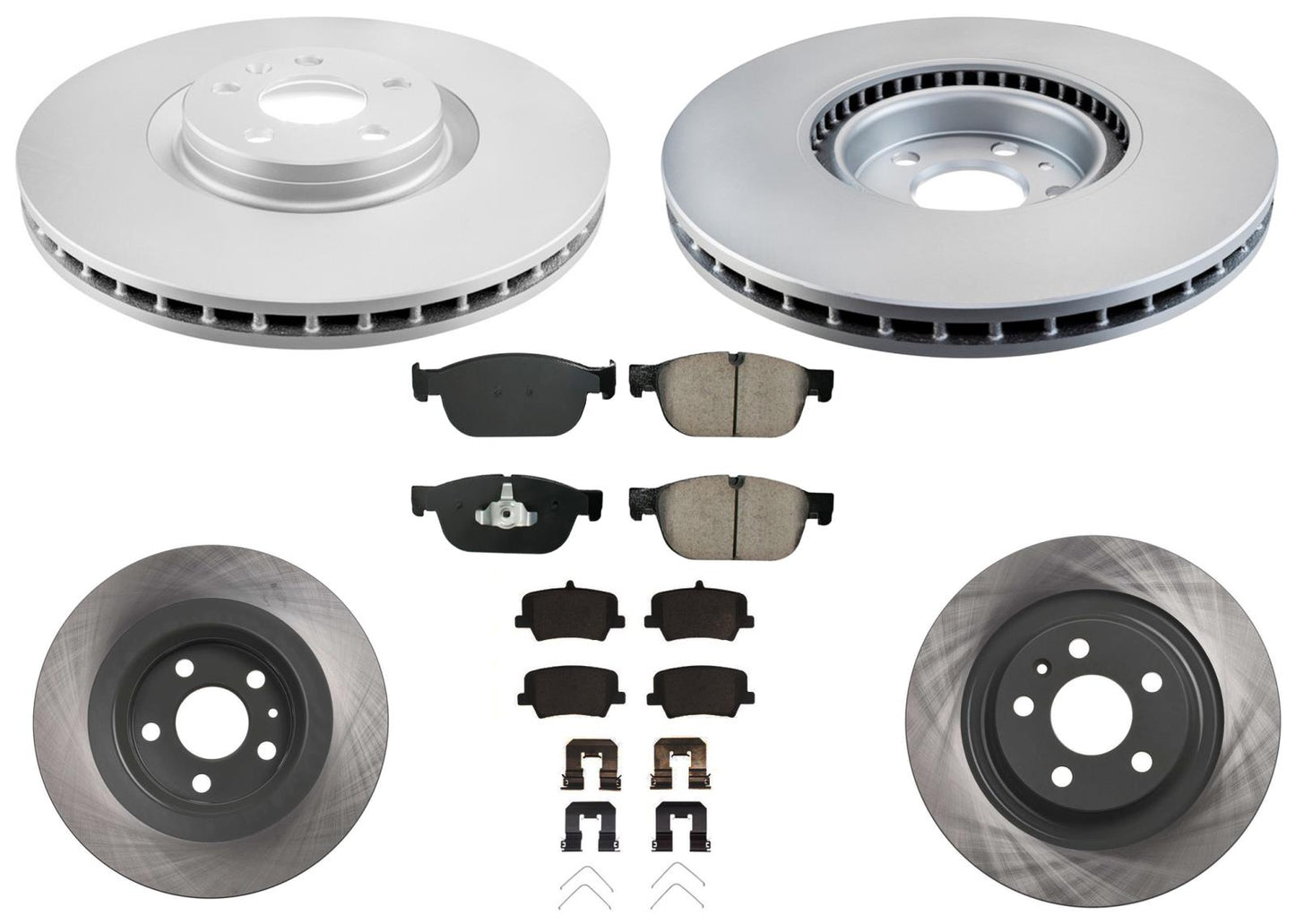 345MM Front & 302MM Rear Coated Rotors & EPS Brake Pads For XC40 2019 2023 2024