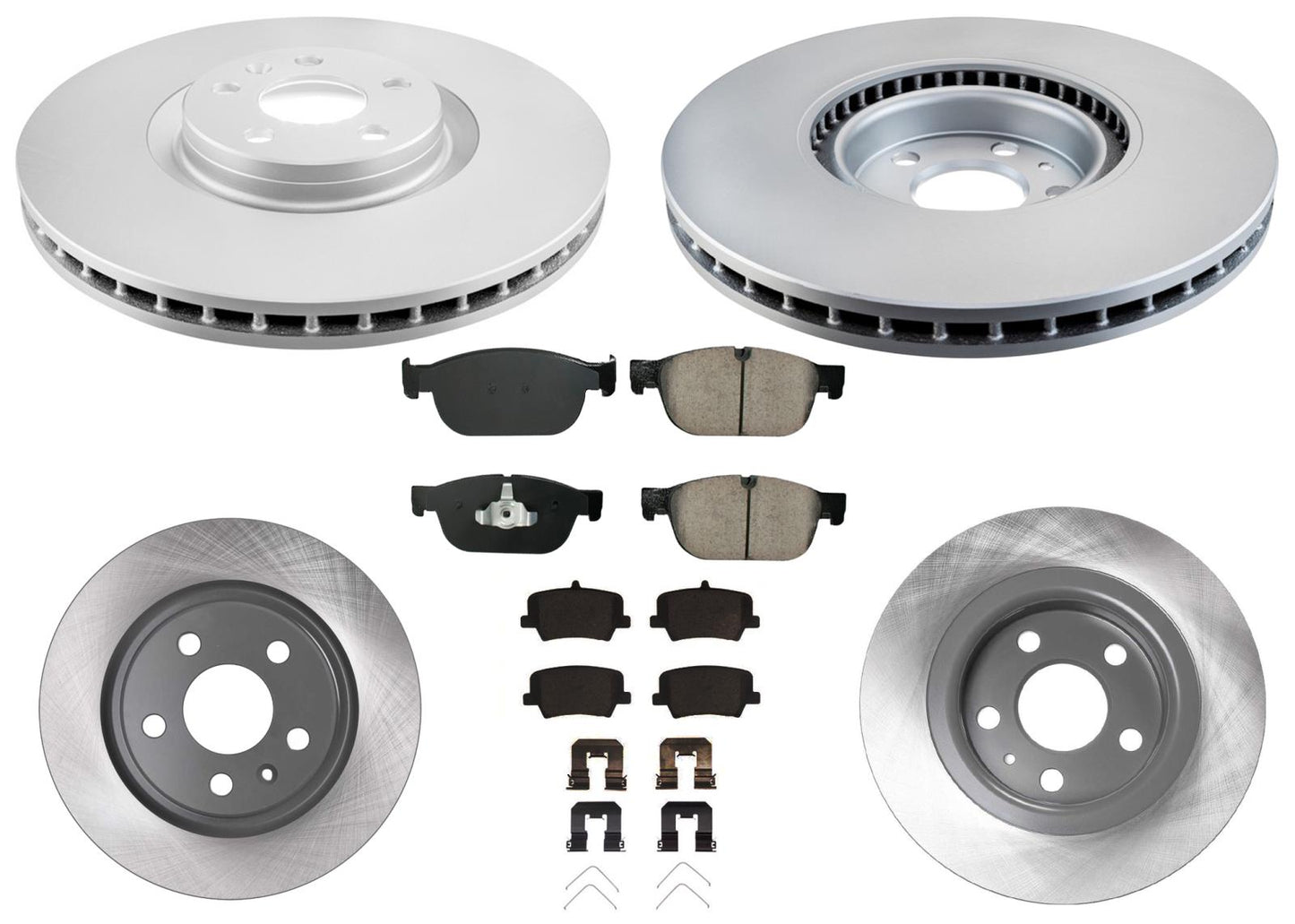 345MM Front & 280MM Rear Coated Rotors & EPS Brake Pads For XC40 2019 2023 2024