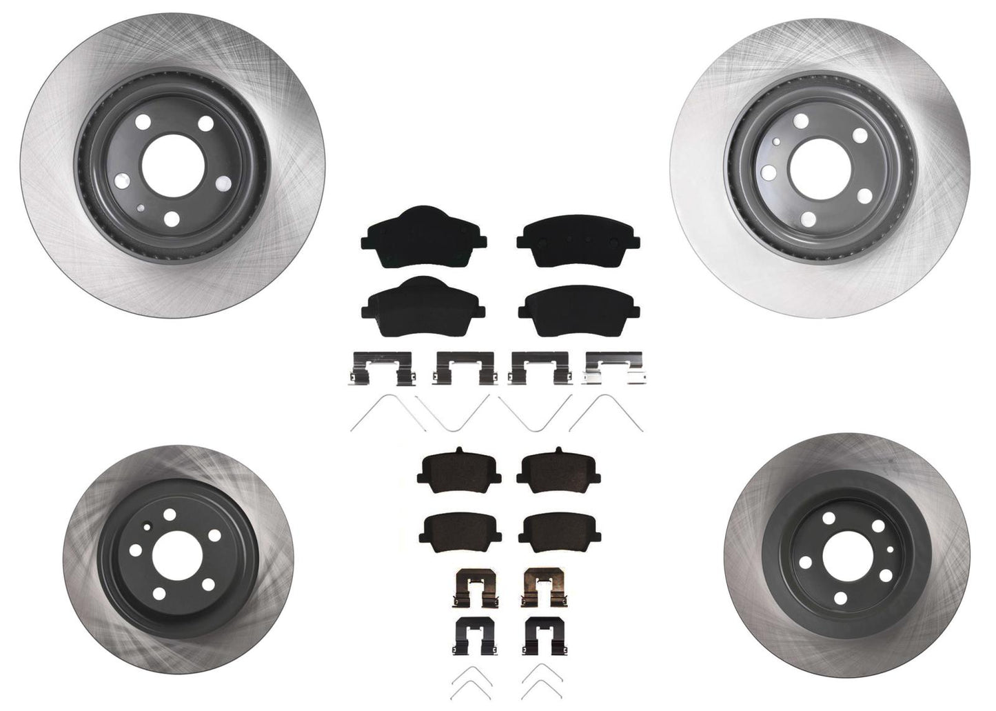 296MM Front & 302MM Rear Coated Rotors & EPS Brake Pads For XC40 2019 2022 2024