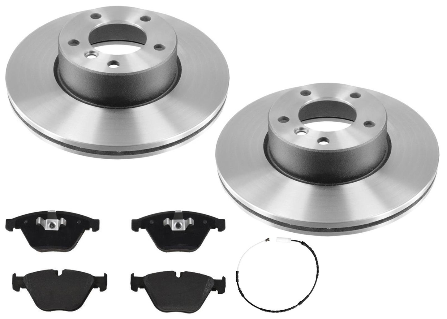 Front Coated Rotors & EPS Brake Pads For BMW X1 xDrive28i 2012 2013 2014 2015
