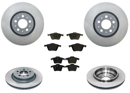 316MM Front & Rear Coated Brake Rotors & EPS Brake Pads For Volvo XC90 03-14