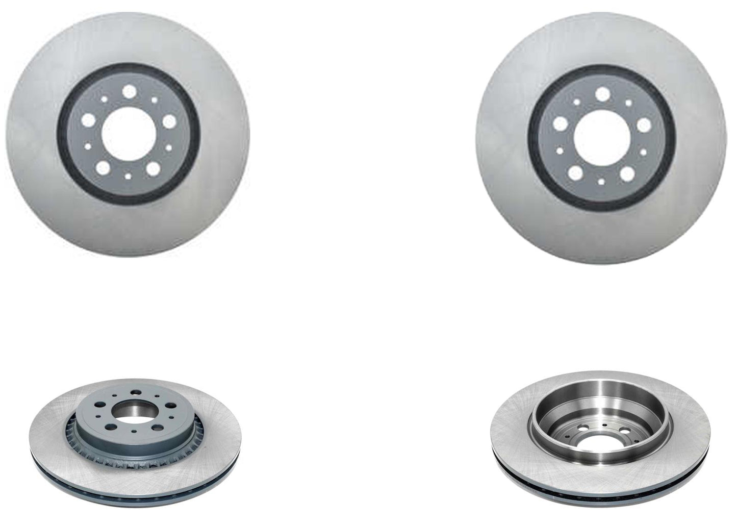 316MM Front & Rear Coated Brake Rotors & EPS Brake Pads For Volvo XC90 03-14