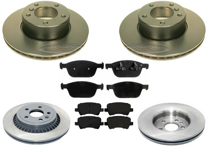Front & Rear Carbon Coated Rotors & EPS Brake Pads For Volvo XC60 2010-2016