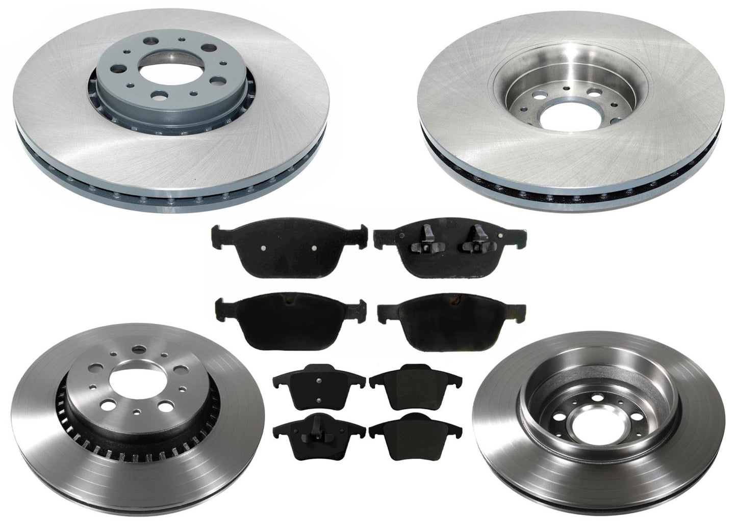 328MM Front & Rear Carbon Coated Rotors & EPS Brake Pads For Volvo XC90 03-2014