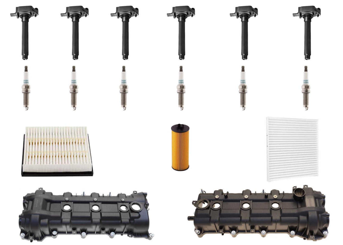 Valve Covers Ignition Coils Spark Plug Kit For Dodge Avenger 3.6L 2011 2012 2013