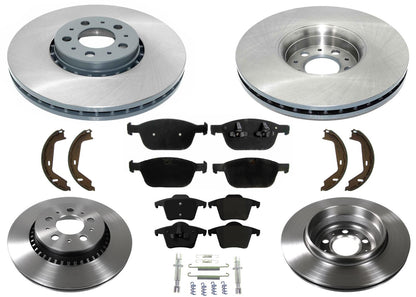 328MM Front & Rear Carbon Rotors EPS Brake Pads & Brake Shoes For XC90 03-2014 - Photo 1