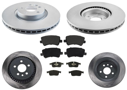 Front & Rear Rotors & EPS Brake Pads For XC60 16-17 W/ Single Piston Caliper