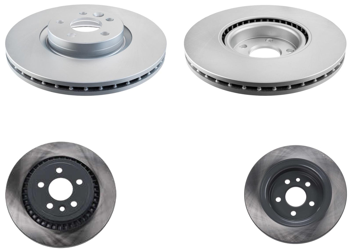 Front & Rear Rotors & EPS Brake Pads For XC60 16-17 W/ Single Piston Caliper