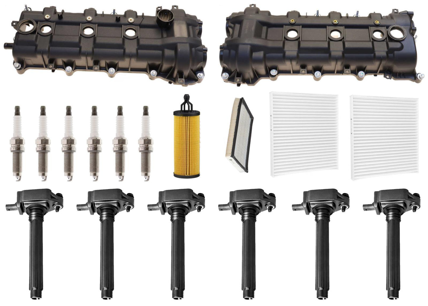 Valve Covers Ignition Coils Spark Plug Tune Up Kit For RAM 1500 2014-2018 3.6L