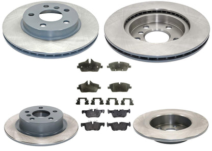 Front & Rear GEO Coated Brake Rotors & EPS Brake Pads For BMW i3 2014 2020 2021