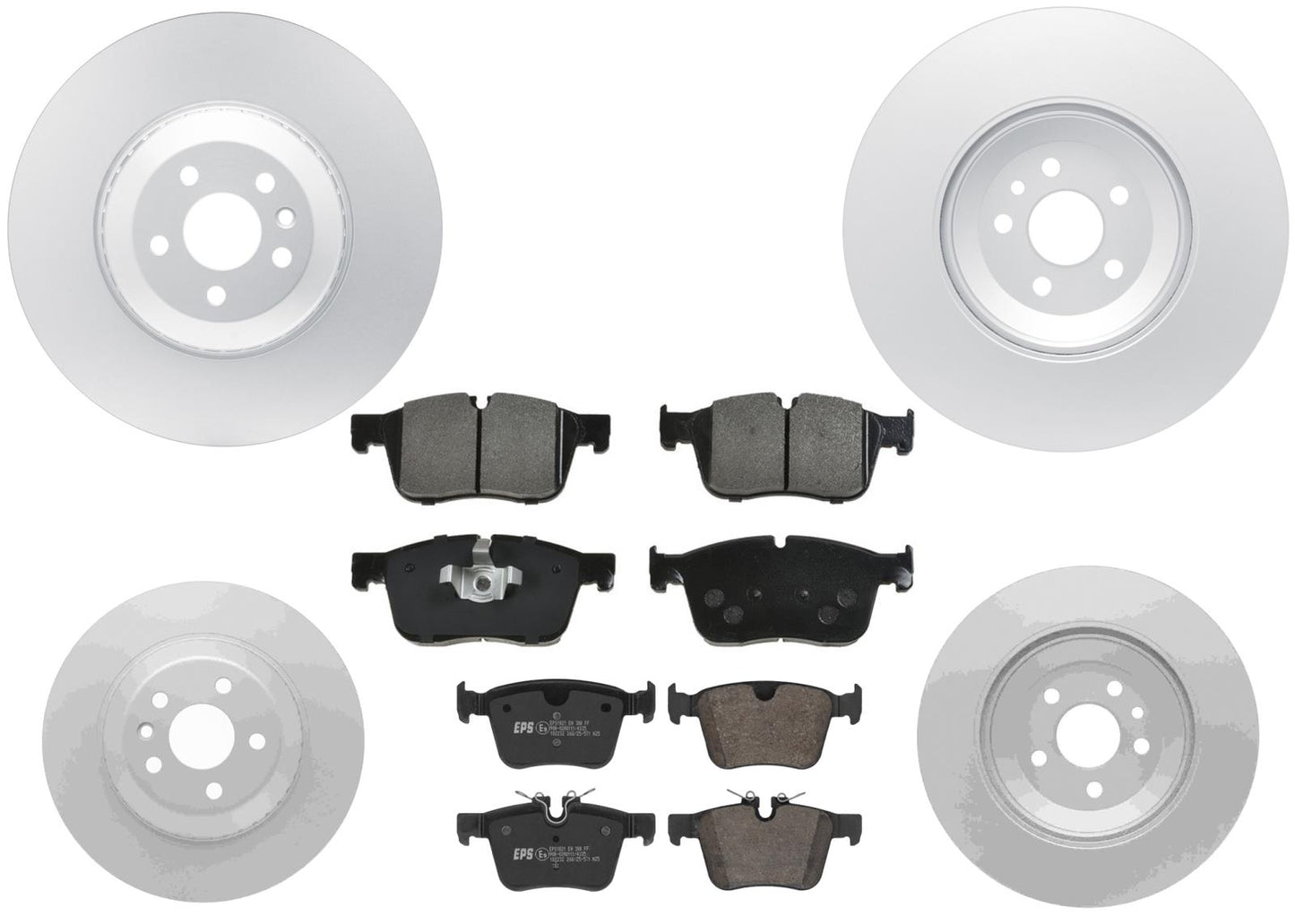 370MM Front & Rear Coated Brake Rotors & EPS Brake Pads For F-Pace 3.0L 21-24